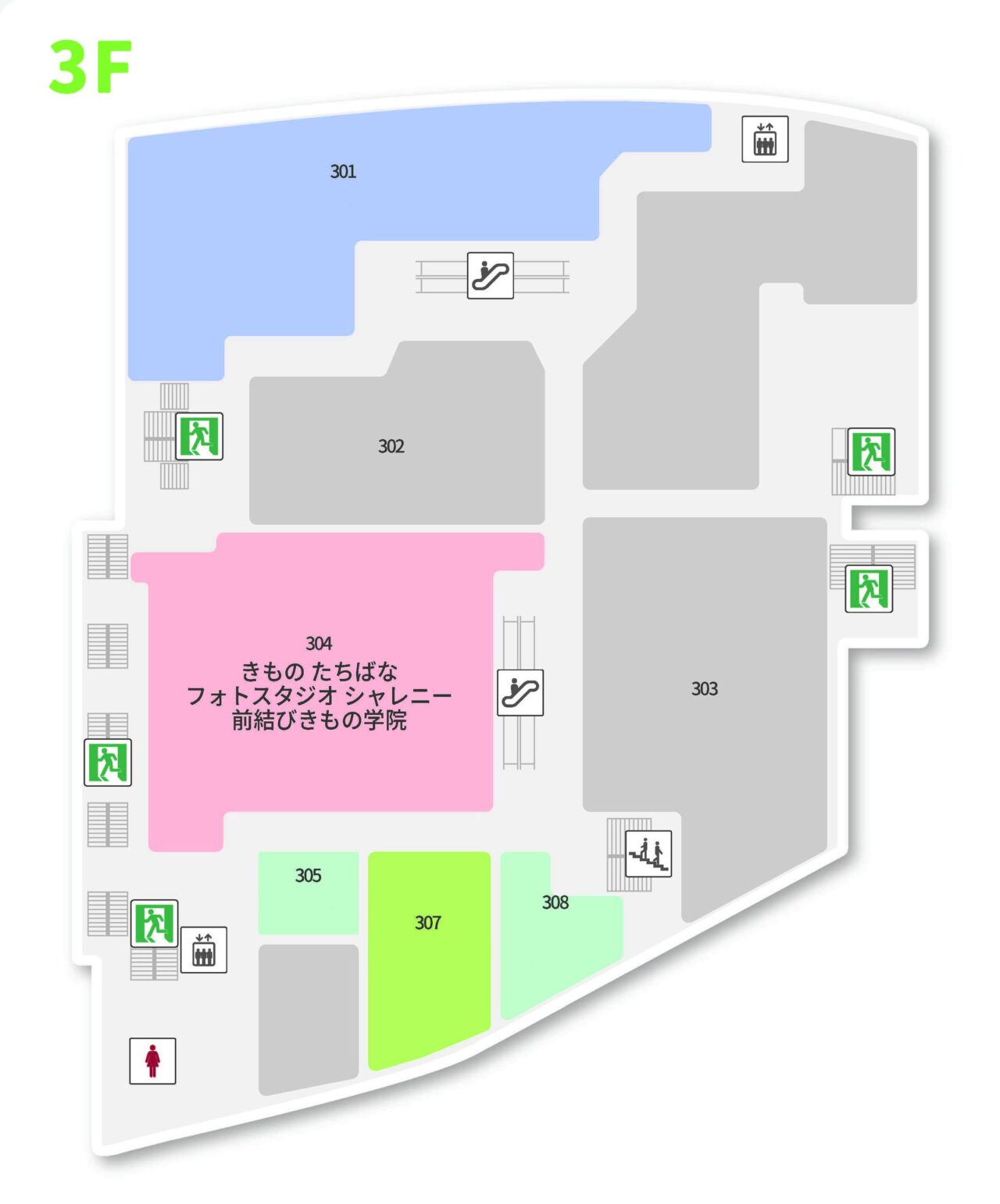 松本シェーナ3階のフロアマップ